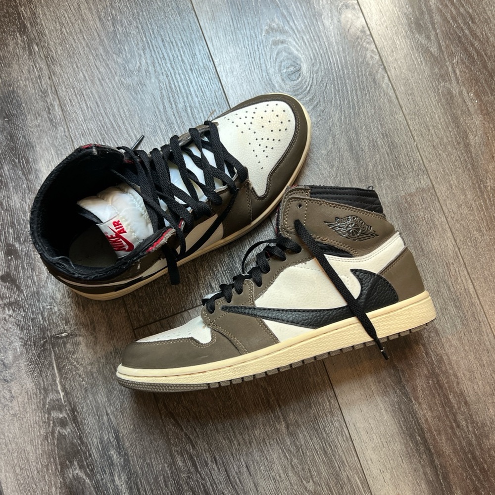 Travis Scott Black and Brown Sneakers with Leather and Nubuck